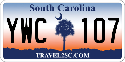 SC license plate YWC107