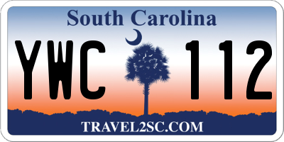 SC license plate YWC112