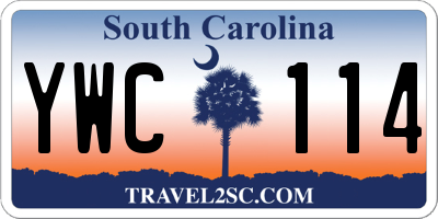 SC license plate YWC114