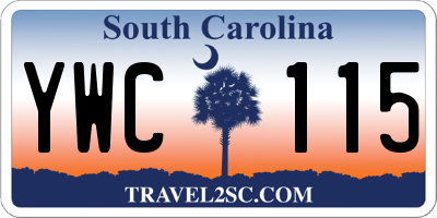 SC license plate YWC115
