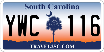 SC license plate YWC116
