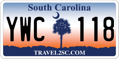 SC license plate YWC118