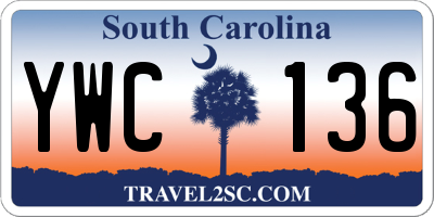 SC license plate YWC136