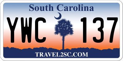 SC license plate YWC137