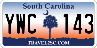 SC license plate YWC143
