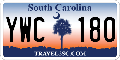 SC license plate YWC180