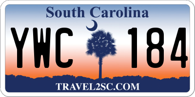 SC license plate YWC184