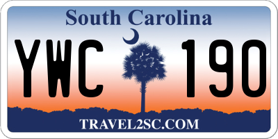 SC license plate YWC190