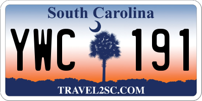 SC license plate YWC191