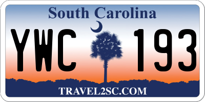 SC license plate YWC193