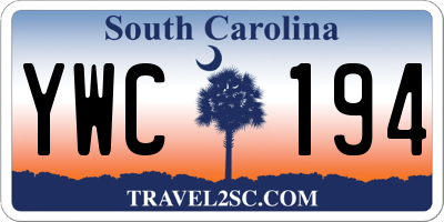 SC license plate YWC194