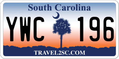 SC license plate YWC196