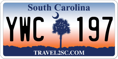 SC license plate YWC197