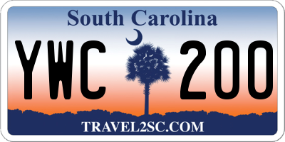 SC license plate YWC200