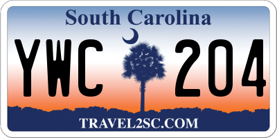 SC license plate YWC204