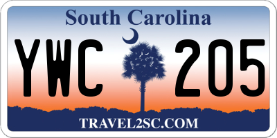 SC license plate YWC205