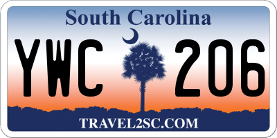 SC license plate YWC206