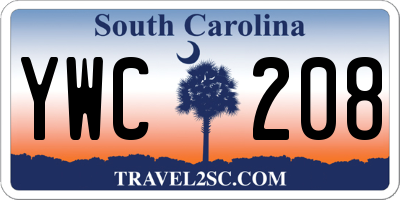 SC license plate YWC208