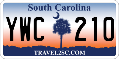 SC license plate YWC210