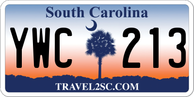 SC license plate YWC213