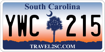 SC license plate YWC215
