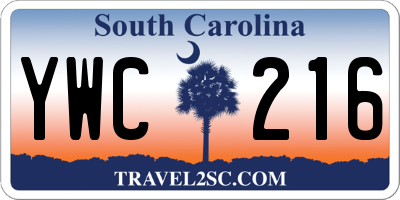 SC license plate YWC216
