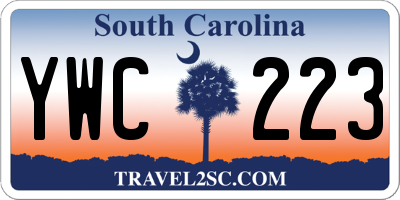 SC license plate YWC223