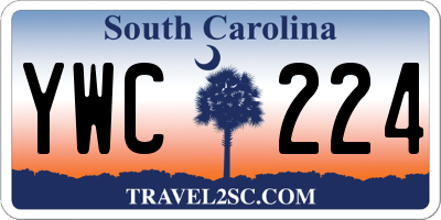 SC license plate YWC224