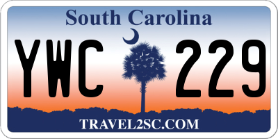 SC license plate YWC229