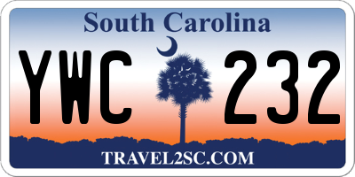 SC license plate YWC232
