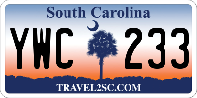 SC license plate YWC233