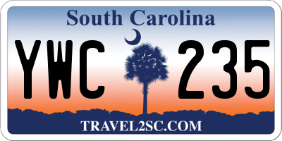 SC license plate YWC235