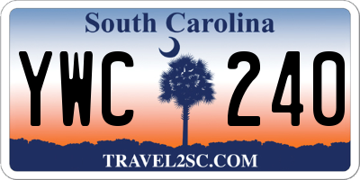 SC license plate YWC240