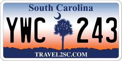 SC license plate YWC243