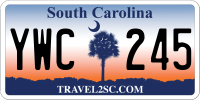 SC license plate YWC245