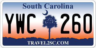 SC license plate YWC260
