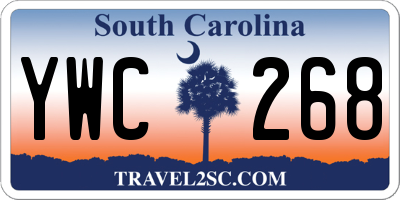 SC license plate YWC268