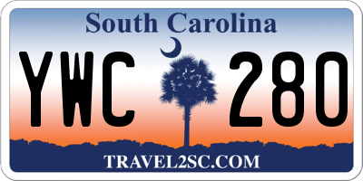 SC license plate YWC280