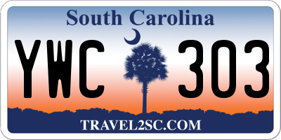 SC license plate YWC303