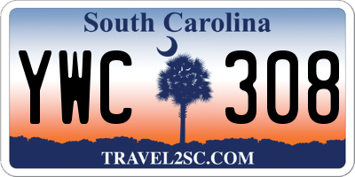 SC license plate YWC308
