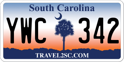 SC license plate YWC342