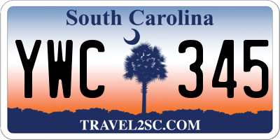 SC license plate YWC345