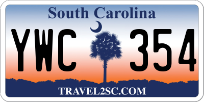 SC license plate YWC354