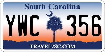 SC license plate YWC356