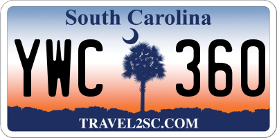 SC license plate YWC360