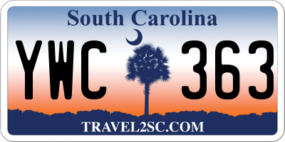 SC license plate YWC363