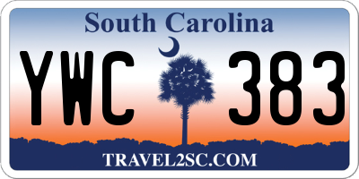 SC license plate YWC383