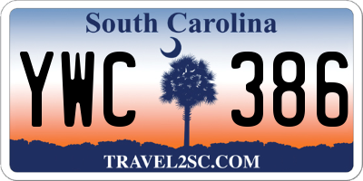 SC license plate YWC386