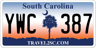 SC license plate YWC387