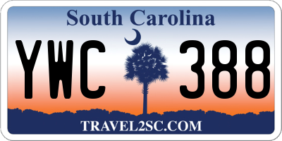SC license plate YWC388
